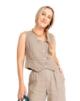 Set Lino Ambra - Chaleco y Pantalon