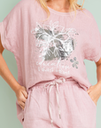 Set Lino Cristina - Blusa Estampada y Pantalon