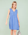 Vestido Lino Celeste