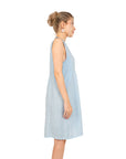 Vestido Lino Celeste