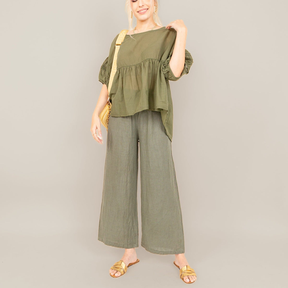 Blusa y pantalón de lino Filippa de corte amplio