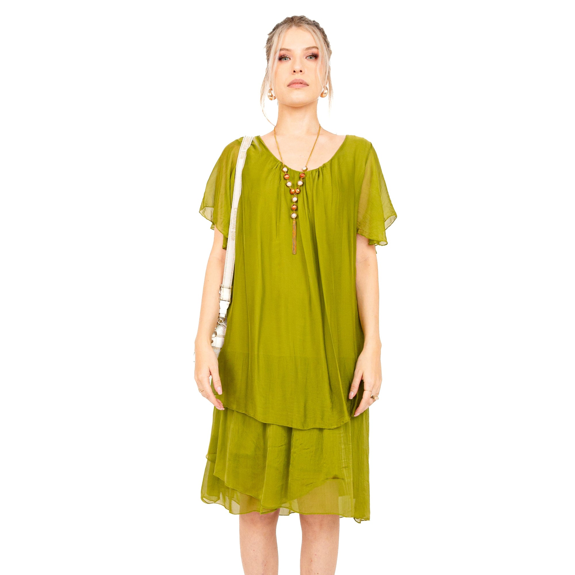 Vestido Seda Delfina