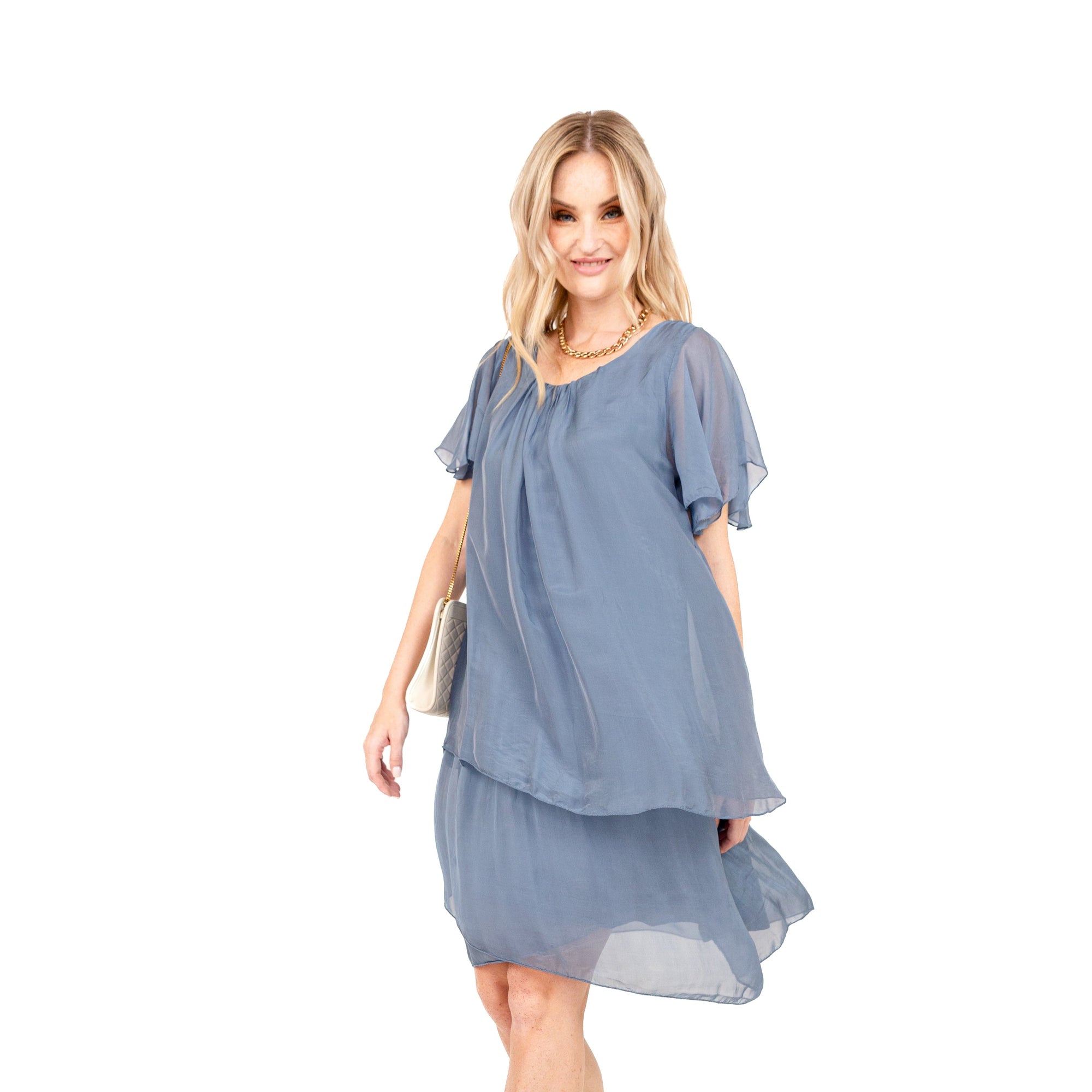 Vestido Seda Delfina