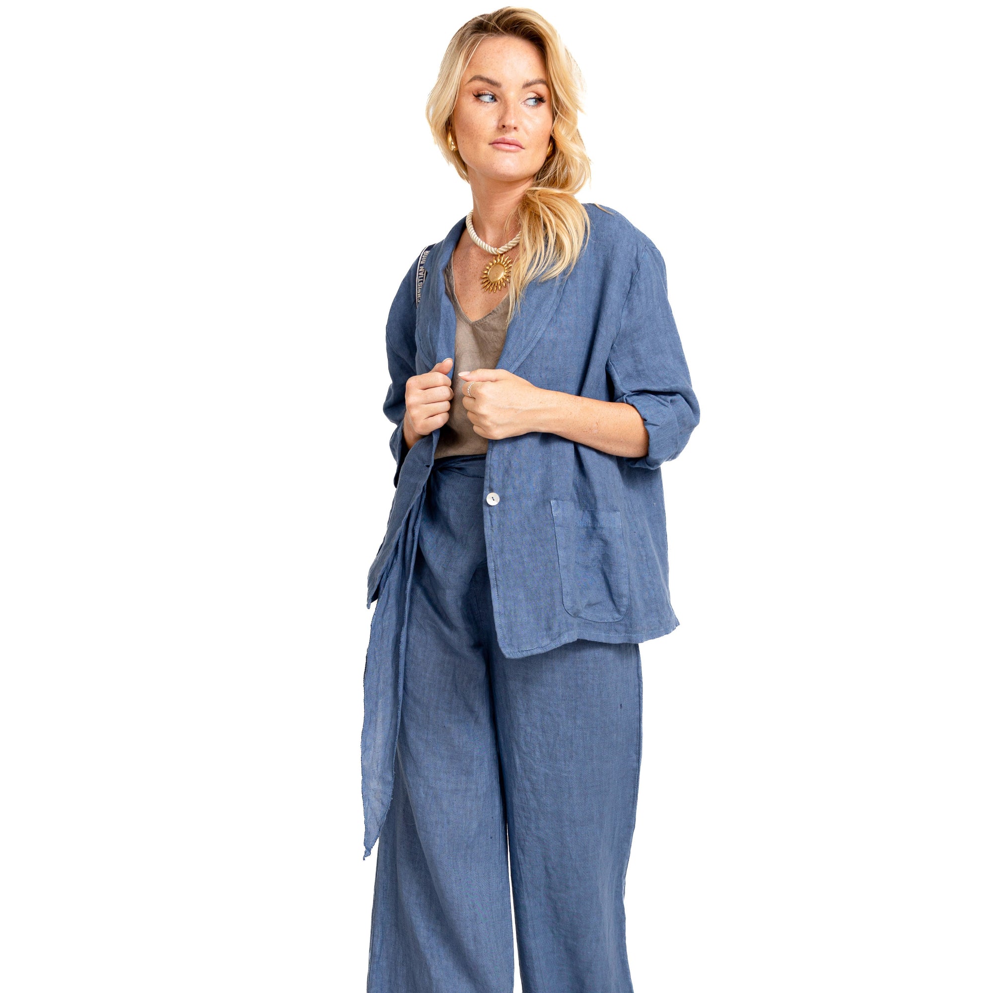 Set Lino Irene - Blazer y Pantalón