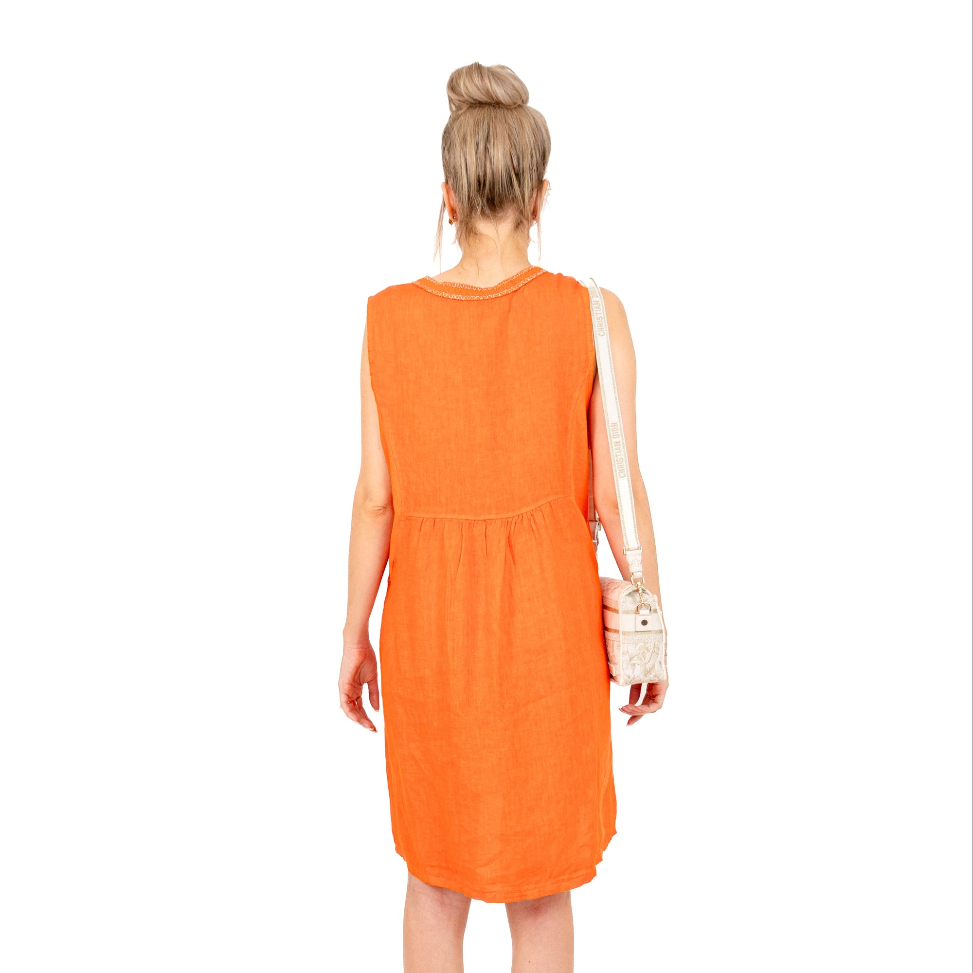 Vestido Lino Celeste